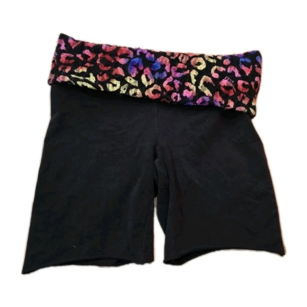 Rare Victoria Secret Y2K Rhinestone Bling Biker‎ Shorts Leopard Fold Over SZ S